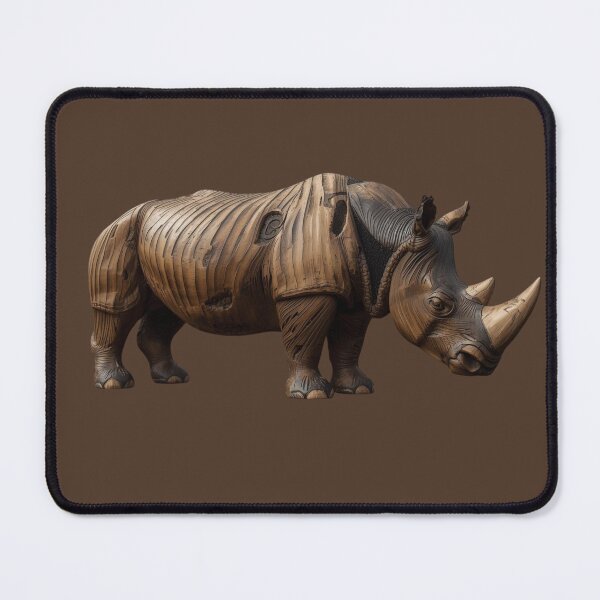 Item preview, Wooden Rhino Sculpture – Strength Control Perception designed and sold by SavannaStrikes.