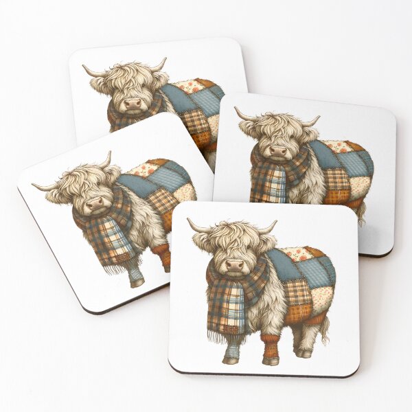 Item preview, Autumn Patchwork Highland Cow designed and sold by stephenflashart.