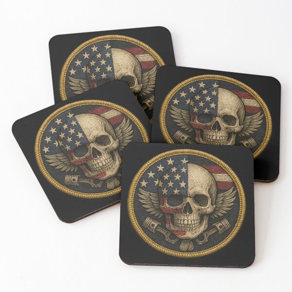 Item preview, Airborne Skull Unit USA flag patch designed and sold by LaNadaYFundante.