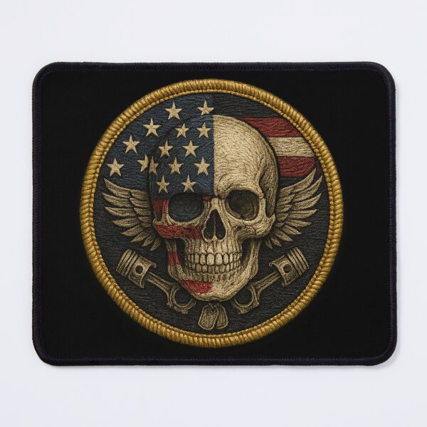 Item preview, Airborne Skull Unit USA flag patch designed and sold by LaNadaYFundante.