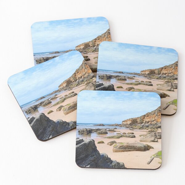 Item preview, Rocky northern Spanish coast with tidal pools and reflections of cliffs and sky designed and sold by TheArtofHeart.