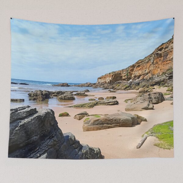 Item preview, Rocky northern Spanish coast with tidal pools and reflections of cliffs and sky designed and sold by TheArtofHeart.