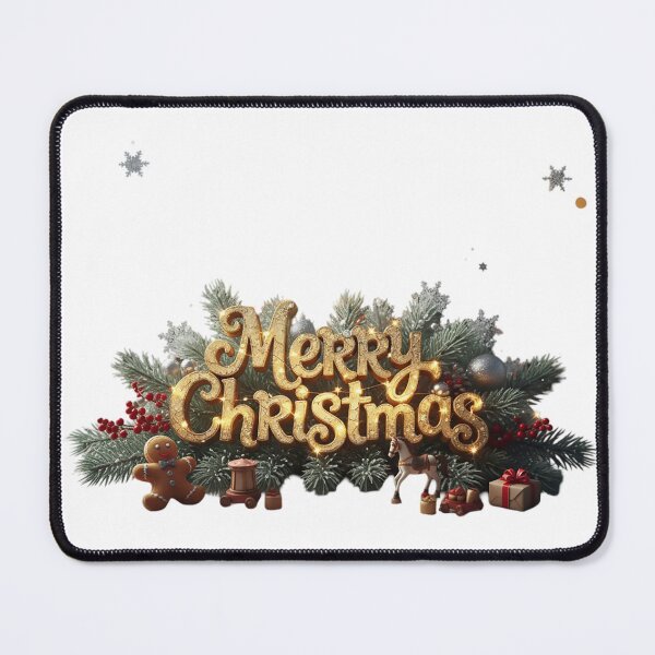 Item preview, Golden Text: Merry Christmas Festive Arrangement designed and sold by newvisionart191.
