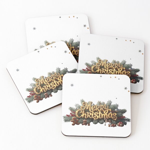 Item preview, Golden Text: Merry Christmas Festive Arrangement designed and sold by newvisionart191.