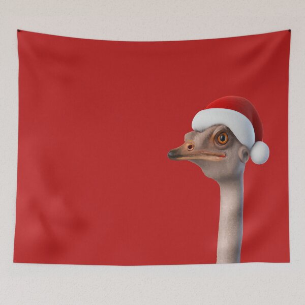 Item preview, Fun Ostrich Wearing Santa Hat Animal Humor designed and sold by taiche.