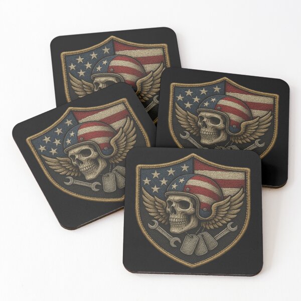 Item preview, Skull Brigade wings and bandana USA patch designed and sold by LaNadaYFundante.