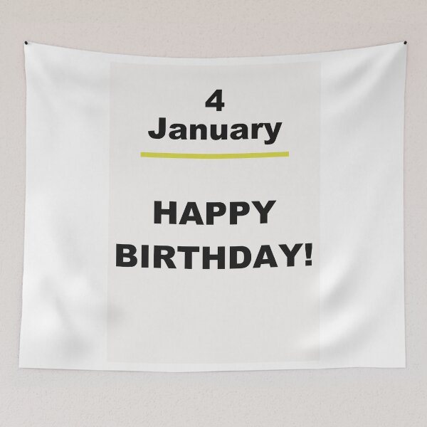Item preview, Minimalist Happy Birthday Design — January 4 designed and sold by ariksworld.