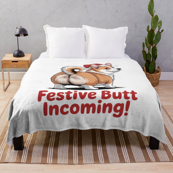 Item preview, Festive Butt Incoming Funny Christmas Corgi Butt Holiday Gift designed and sold by Slaw-Creation.