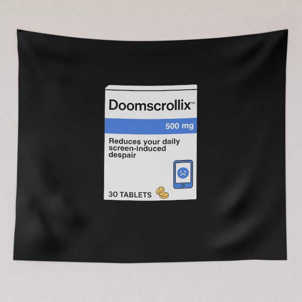 Item preview, Doomscrollix™ — Reduces Your Daily Screen-Induced Despair | Fake Medicine Parody designed and sold by pharmafeels.