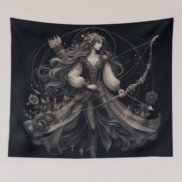 Item preview, Sagittarius – Dark Realistic Zodiac Illustration designed and sold by Roberta Calabrese.