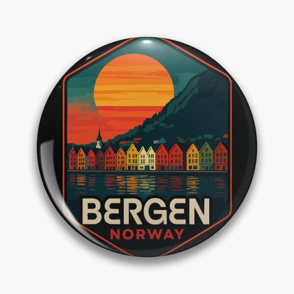 Item preview, Bergen Norway Retro Travel designed and sold by TomFrontierArt.