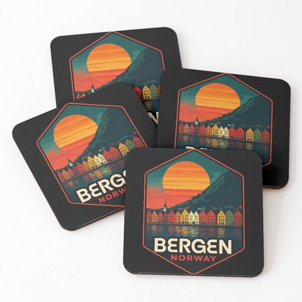 Item preview, Bergen Norway Retro Travel designed and sold by TomFrontierArt.