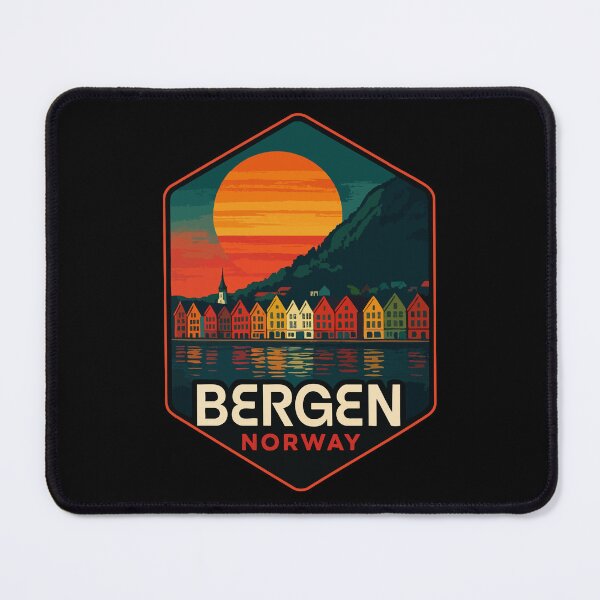 Item preview, Bergen Norway Retro Travel designed and sold by TomFrontierArt.