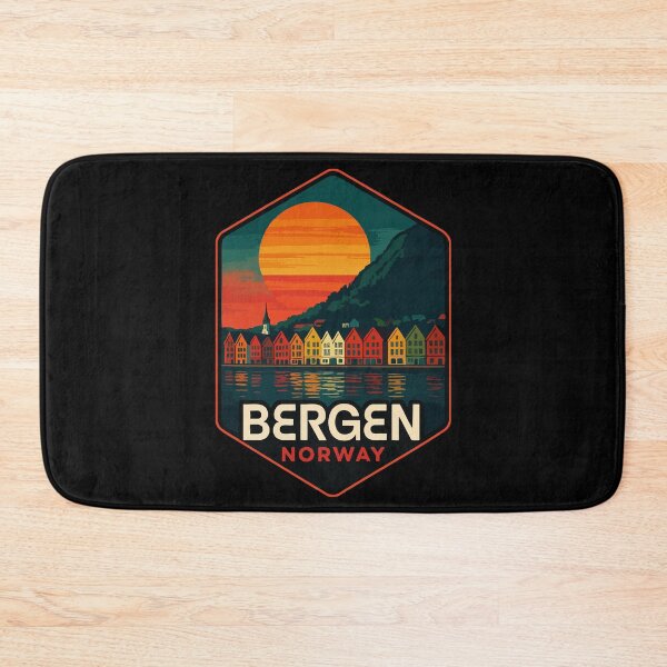 Item preview, Bergen Norway Retro Travel designed and sold by TomFrontierArt.