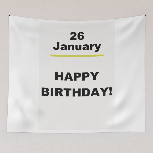 Item preview, Minimalist Happy Birthday Design — January 26 designed and sold by ariksworld.