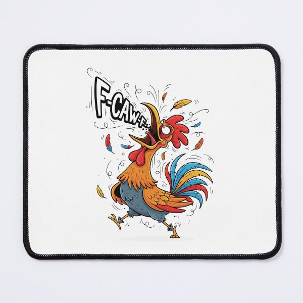 Item preview, F-CAW-F Crazy Rooster – Funny Cartoon Chicken Meme designed and sold by bennasener.