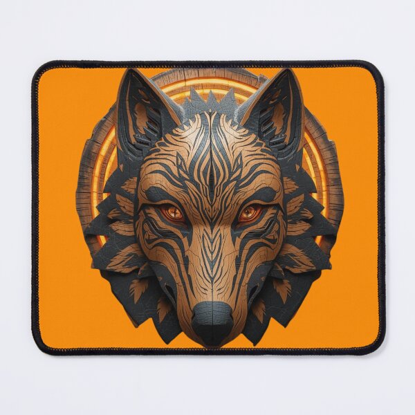 Item preview, Cyberpunk Wolf Mask – Neon Glow Perception designed and sold by SavannaStrikes.