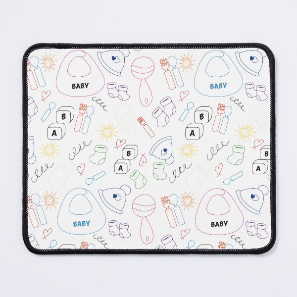 Item preview, Cute Baby Essentials Seamless Pattern – Colorful Line Art Design designed and sold by A-sam9.