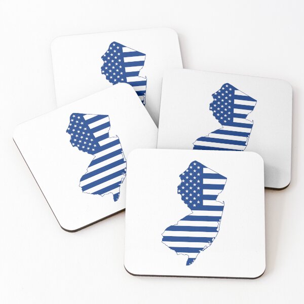 Item preview, New Jersey USA Flag Silhouette – Stars and Stripes State Outline designed and sold by Paper Drip.