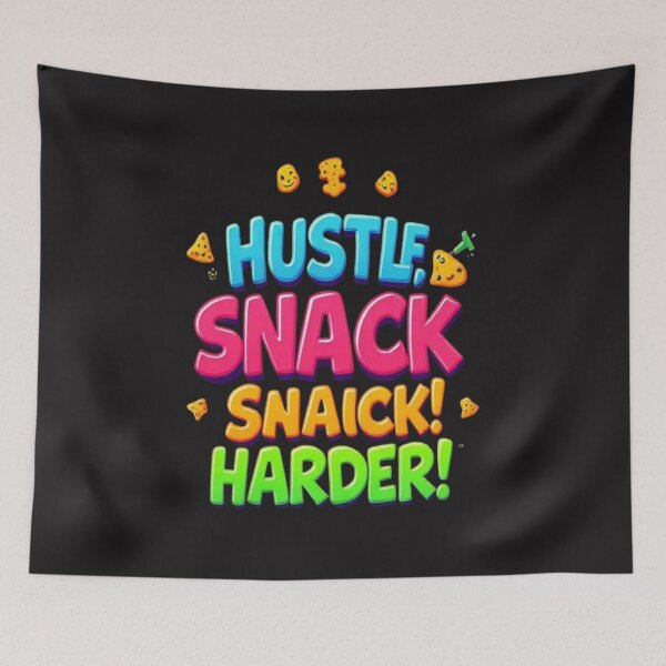 Item preview, Hustle Snack Harder – Funny Motivational Snack Quote Colorful Typography Design designed and sold by Trendworld00.