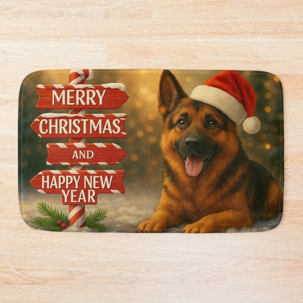 Item preview, German Shepherd Merry Christmas Sign designed and sold by GivingJoy.
