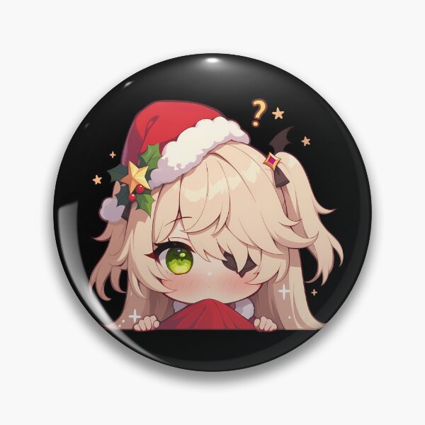 Item preview, Fischl Genshin Impact Game Christmas Peeker Chibi Kawaii Holiday Anime Girl designed and sold by Raslbazola.