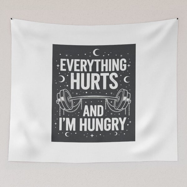 Item preview, Everything Hurts and I'm Hungry T-Shirt – Funny Fitness Humor, Vintage Gym Design designed and sold by zyntees.