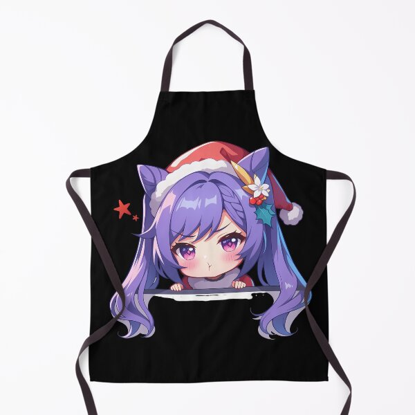 Item preview, Keqing Genshin Impact Game Christmas Peeker Chibi Kawaii Holiday Anime Girl designed and sold by Raslbazola.