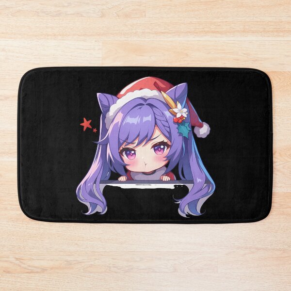 Item preview, Keqing Genshin Impact Game Christmas Peeker Chibi Kawaii Holiday Anime Girl designed and sold by Raslbazola.