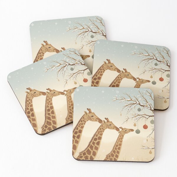 Item preview, Savanna Snowfall Giraffes – Whimsical Holiday Perception designed and sold by SavannaStrikes.