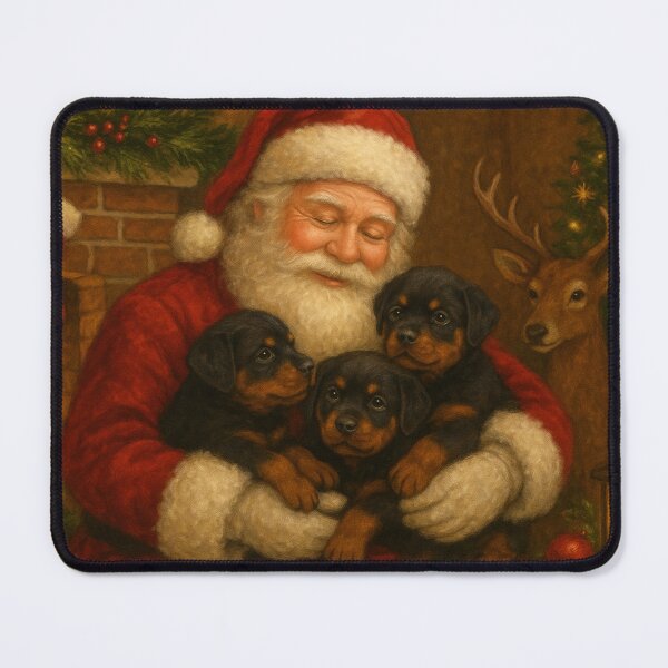 Item preview, Santa & Rottweiler puppies designed and sold by 123ks.