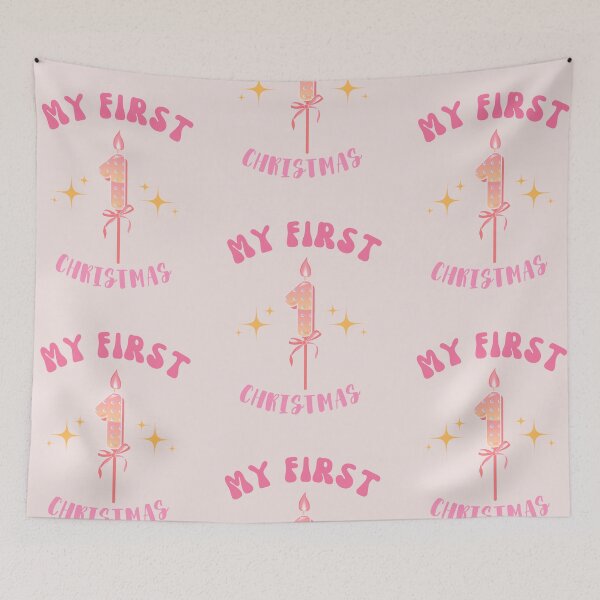 Item preview,  My First Christmas, Winter Christams Happy Holidays, Pink First Christmas, Birthday for the holidays designed and sold by KolorellaS.