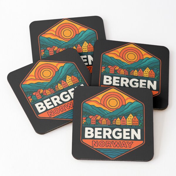 Item preview, Bergen Cityscape Norway Retro Travel designed and sold by TomFrontierArt.