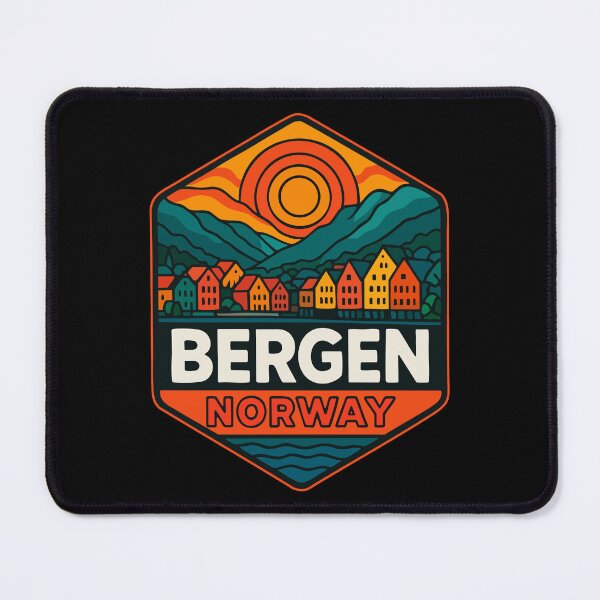 Item preview, Bergen Cityscape Norway Retro Travel designed and sold by TomFrontierArt.
