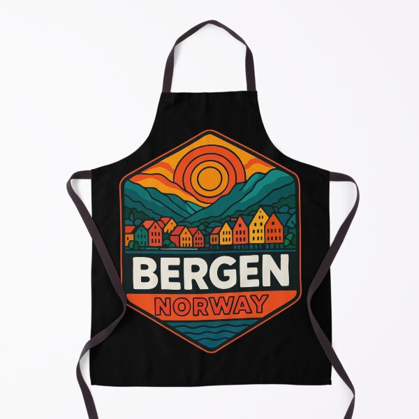 Item preview, Bergen Cityscape Norway Retro Travel designed and sold by TomFrontierArt.