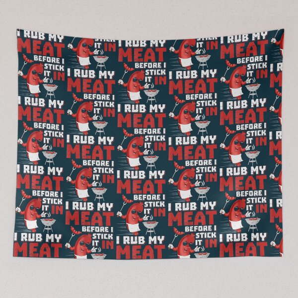Item preview, BBQ Dad Offset Smoker Pit Accessoire I Rub My Meat Funny  designed and sold by shanapresset.