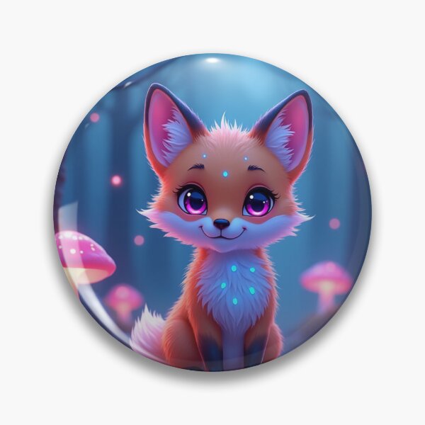 Item preview, Neon Baby Fox – Glowing Forest Animal | Cute Bioluminescent Fox Sticker | Pastel Neon Kawaii Creature designed and sold by PodXDesigns.