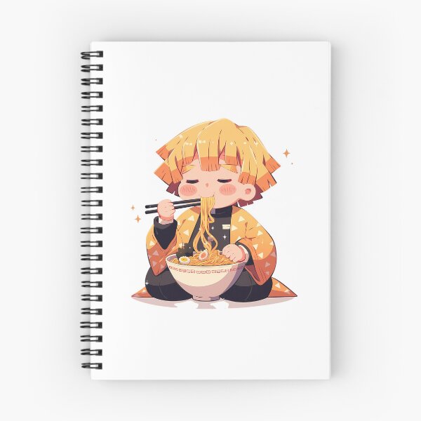 Item preview, Zenitsu Agatsuma Demon Slayer Anime Kawaii Chibi Ramen Moment designed and sold by Raslbazola.