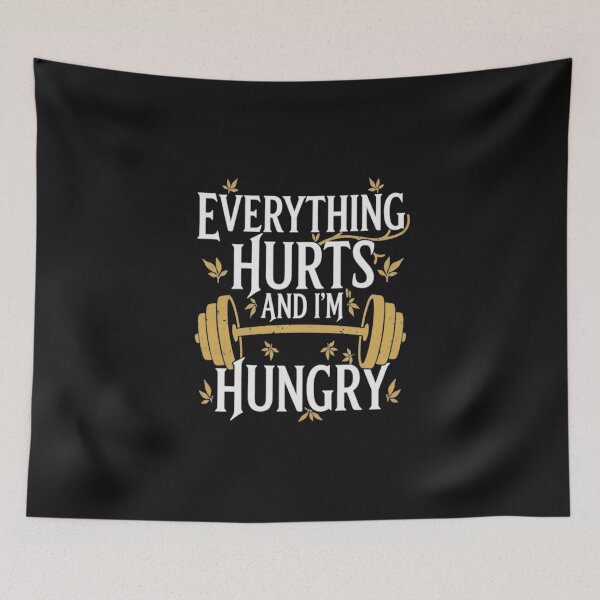 Item preview, Everything Hurts and I'm Hungry T-Shirt – Funny Fitness Humor, Vintage Gym Design designed and sold by zyntees.
