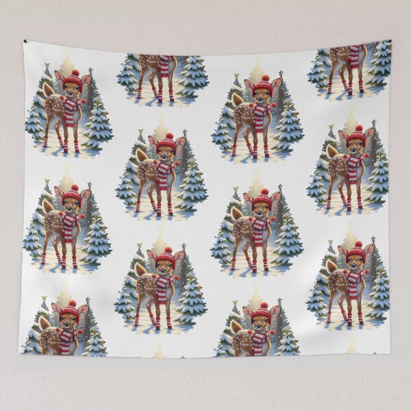 Item preview, Cute Winter Deer – Cozy Snow Forest Christmas Illustration designed and sold by HexOne.