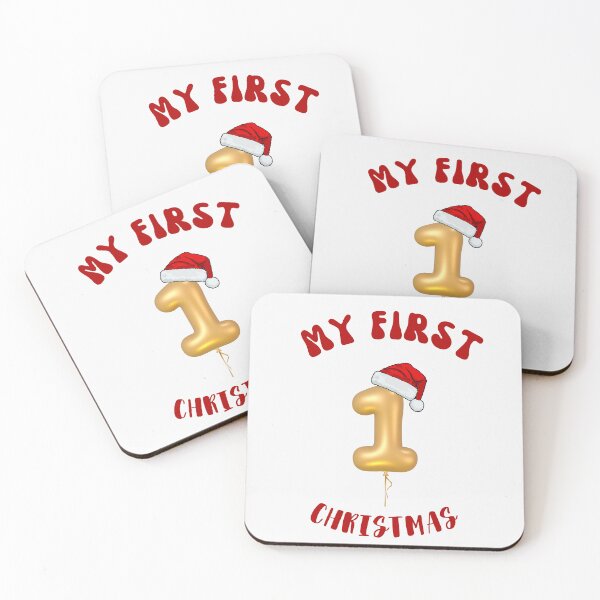 Item preview,   My First Christmas, Winter Christams Happy Holidays,  Gold Balloon First Christmas, Birthday for the holidays designed and sold by KolorellaS.