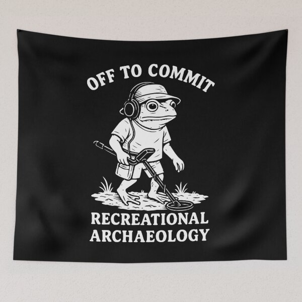 Item preview, Off To Commit Recreational Archaeology Frog designed and sold by LuminOrb.