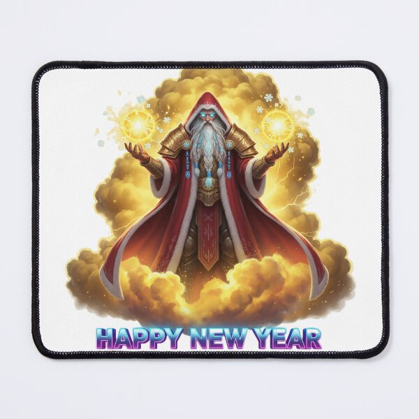 Item preview, Powerful Wizard Santa Conjuring Golden Snow Magic designed and sold by newvisionart191.