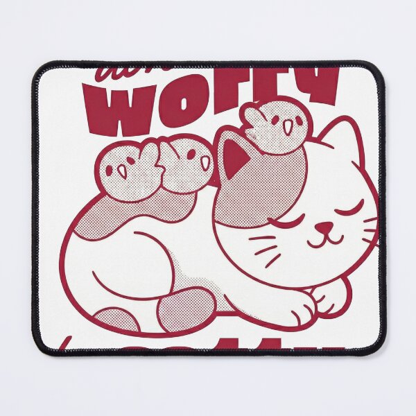 Item preview, Don't Worry Be Catty - Cute Retro Halftone Sleeping Cat & Birds designed and sold by DEVINE-PIXELZ.