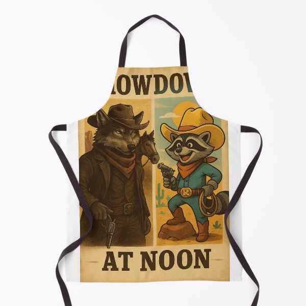 Item preview, Showdown at Noon – Western Wolf vs Raccoon designed and sold by the-dovlat.