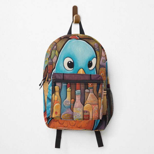 Item preview, Folk Art Two Seagulls wearing hoodies walk into a bar designed and sold by Colin Bentham.