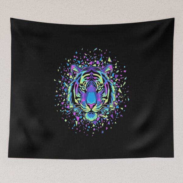 Item preview, Neon Geometric Tiger – Colorful Abstract Wildlife Art Vibrant Animal Design designed and sold by Trendworld00.