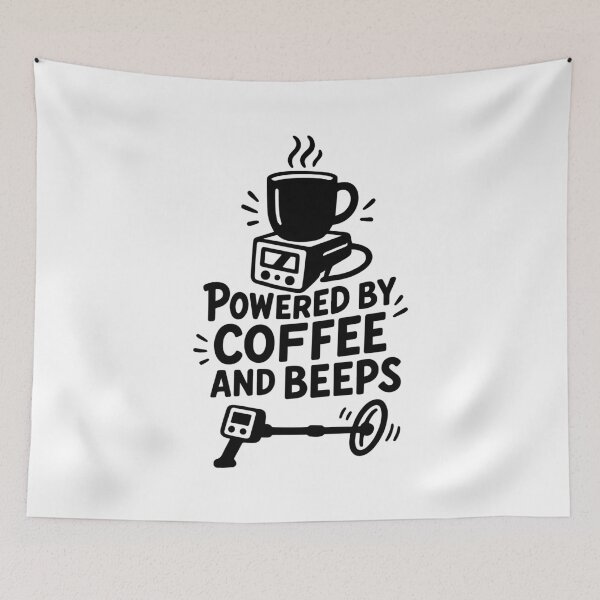 Item preview, Powered By Coffee And Beeps Funny Metal Detecting designed and sold by LuminOrb.