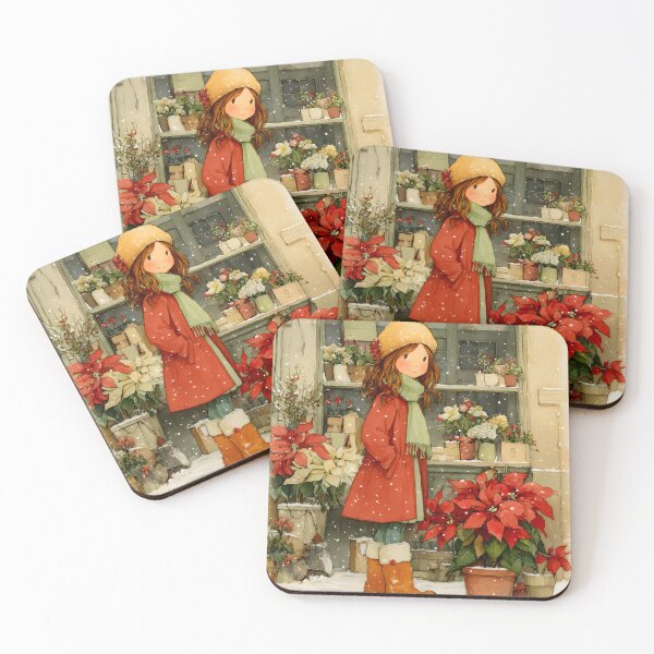 Item preview, Snowy Visit to the Flower Shop designed and sold by daila70.