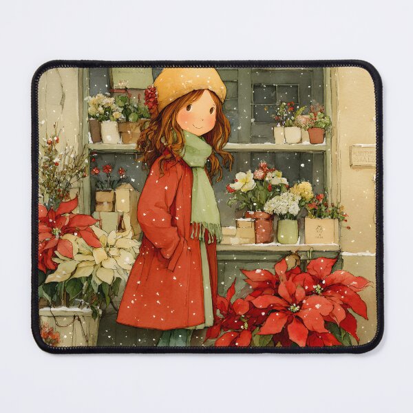 Item preview, Snowy Visit to the Flower Shop designed and sold by daila70.